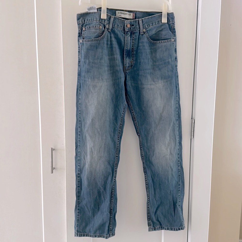 Men’s Levi’s 505 straight fit blue denim jeans 33 x 30